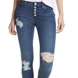 Free People Destroyed Reagan Skinny Crop Jean